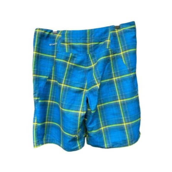 Columbia Waterton Shorts Omni-Shade Sun Protection Hybrid Swim Size 38 Blue Lime - Picture 2 of 7